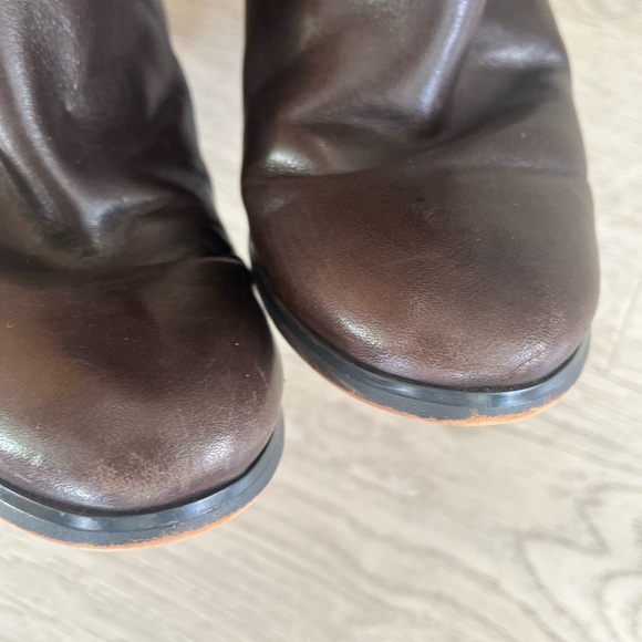 Michael Kors Signature Brown Leather Ankle Suede Fulton Harness Boots Size 10 - Picture 7 of 9